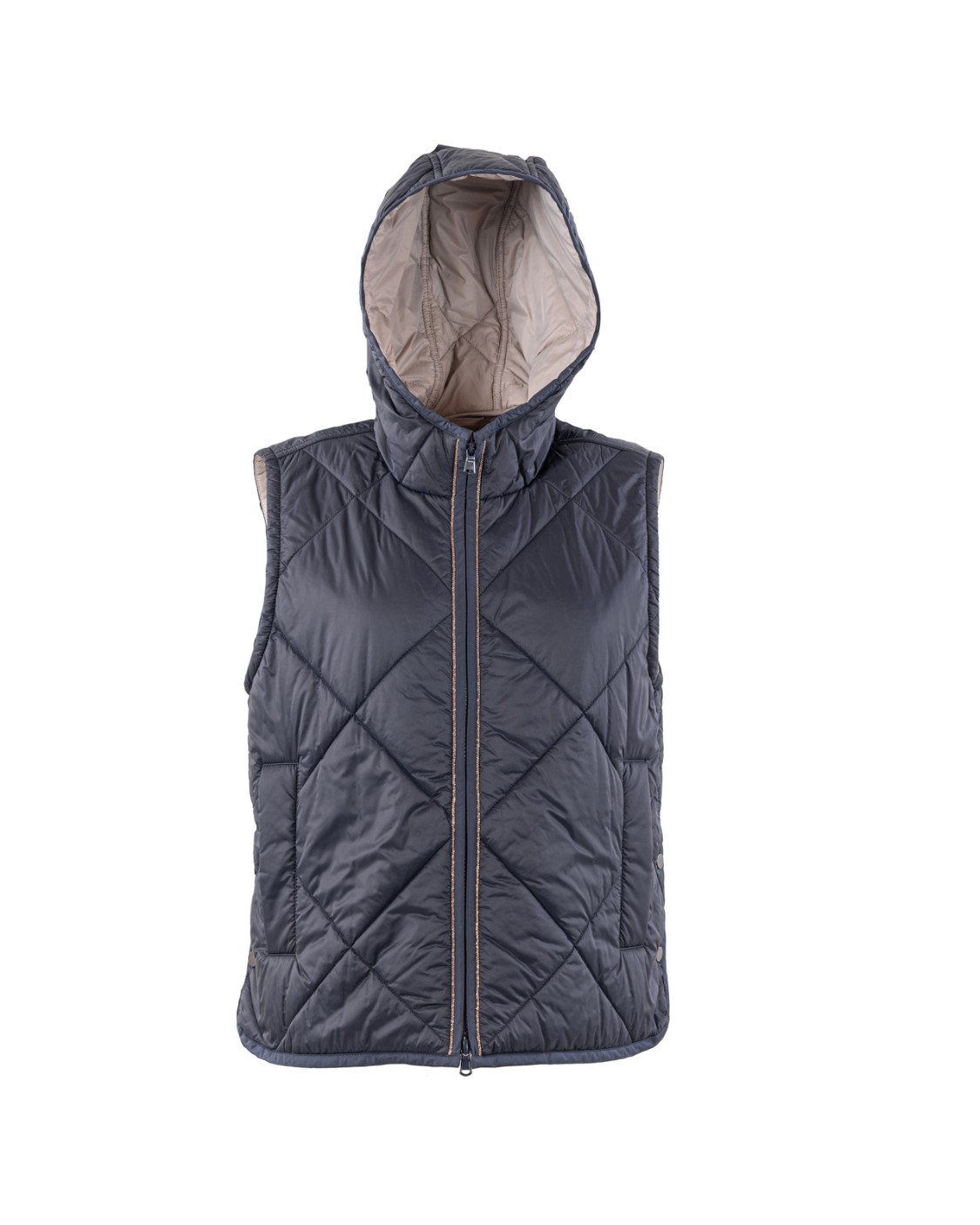 shop BRUNELLO CUCINELLI  Giacchetto: Brunello Cucinelli set giacca e gilet in cashmere.
Catena monil.
Trapuntatura a strisce orizzontali.
Tagli nelle cuciture laterali sui bottoni.
Cerniera a doppio cursore.
Composizione: 100% cashmere / 100% lana / 100% nylon (liner) / 55% poliestere, 45% cotone eco-twin (isolamento).
Made in Italy.. M12168206-CS003 number 2048143